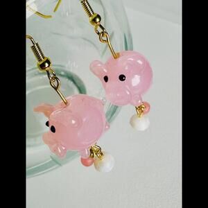 Cute Pink Pig Earrings - Playful Animal Jewelry